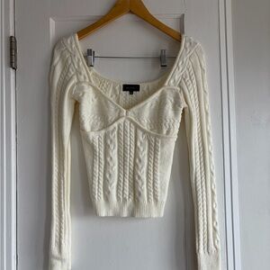 MAJORELLE Cream Cable Knit Sweater